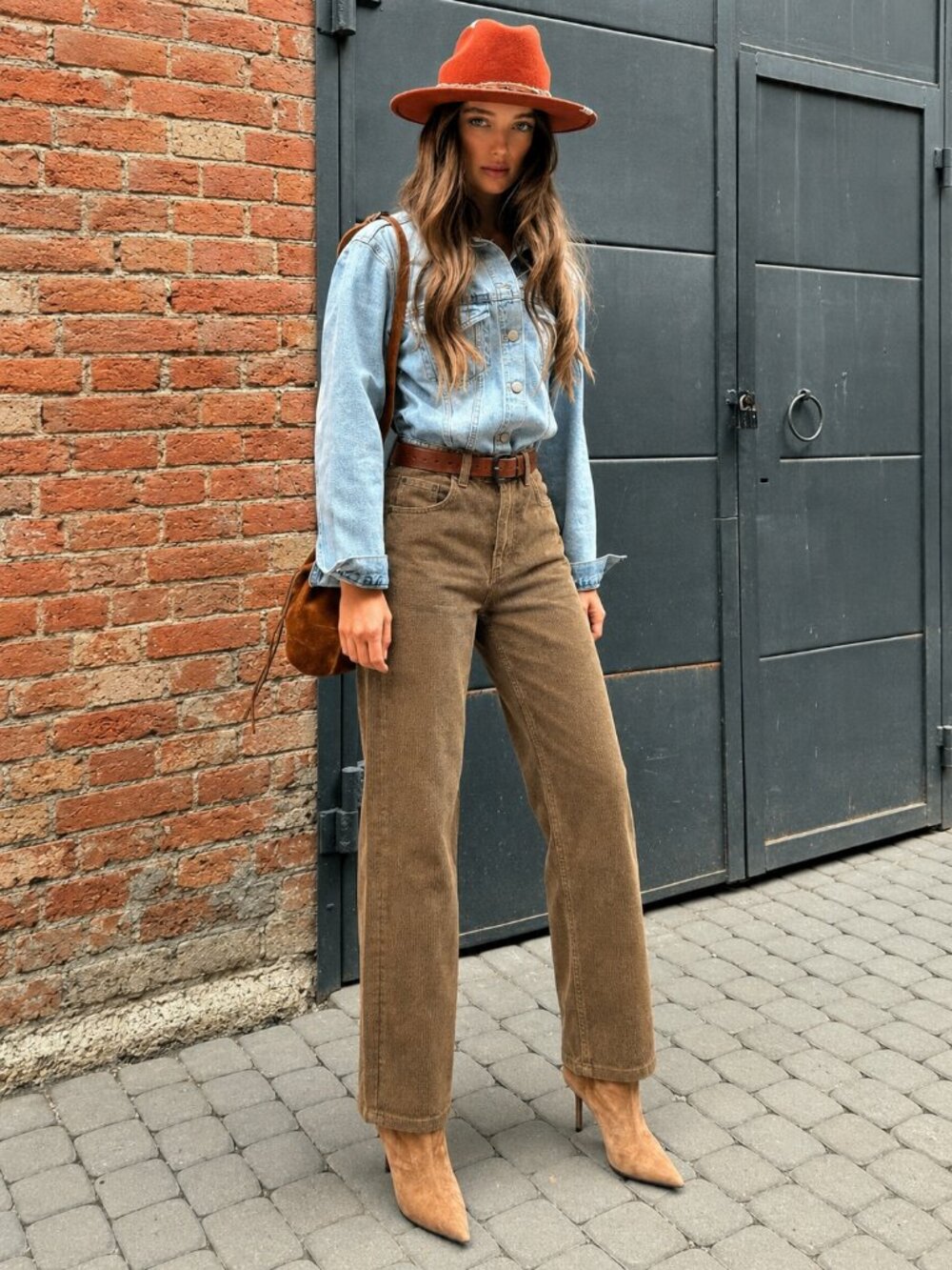 90's Corduroy Straight Leg Pants Size 31 Tan High Rise (c1)